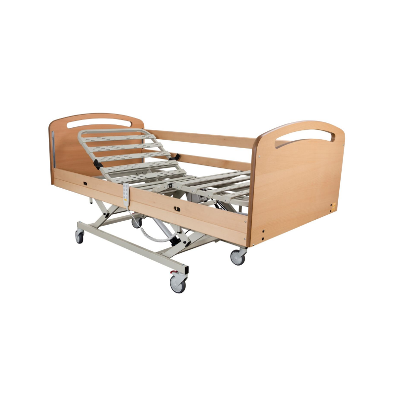 Cama Articulada Elétrica Elevatória c/ grades madeira